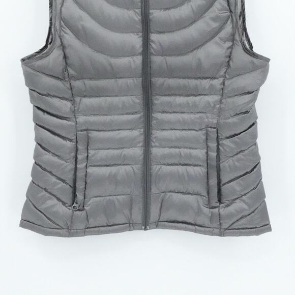 Bernardo‎ Vest Womens Medium Gray Goose Down Packable Lightweight Puffer Jacket - Picture 5 of 11